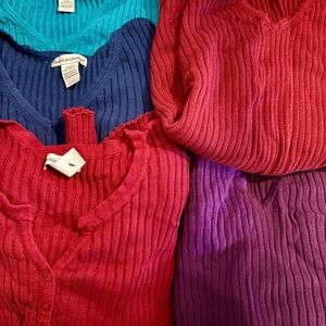 108- bundle 5 v-neck sweaters size 30/32